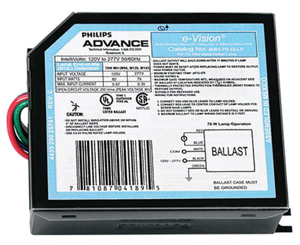 Advance PHILIPS ADVANCE 70 W, 1 Lamp HID Ballast IMH-70-G-BLS