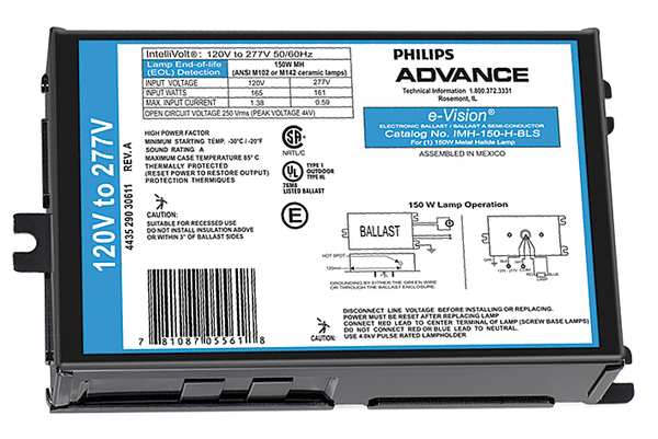 Advance PHILIPS ADVANCE 150 W, 1 Lamp HID Ballast IMH-150-H-BLS