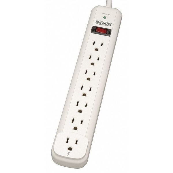 Tripp Lite Surge Protector Strip, 7 Outlet, White TLP725