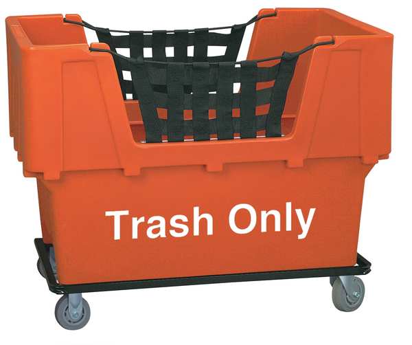 Zoro Select Material Handling Cart, Orange, Trash Only N1017261-ORANGE-TRASH
