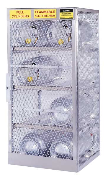 Justrite Gas Cylinder Cabinet, 30x32, Capacity 4 23001