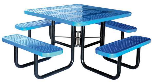 Zoro Select Picnic Table, 80" W x80" D, Blue 4HUV1