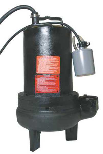 Dayton 1-1/2 HP 2" Auto Submersible Sewage Pump 230V Tether 4HU86