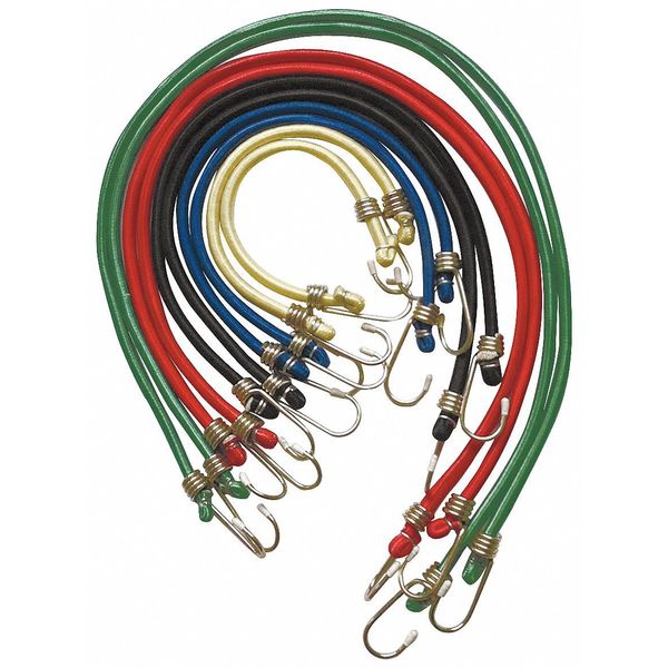 Zoro Select 36 in. Hook Bungee Cord Assortment (10-Pack) 4HXF7