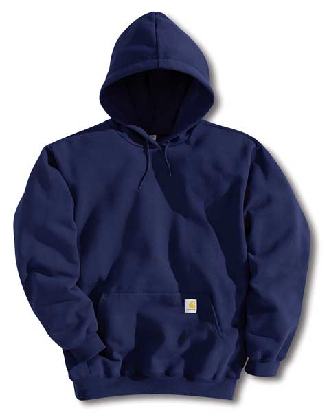 Carhartt Hooded Sweatshirt, Navy, XL Tall K121-472 XLG TLL | Zoro
