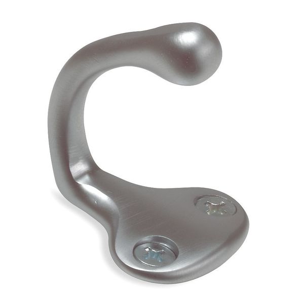 Zoro Select Coat and Garment Hook, Brass, 1-1/8 In 4JH12