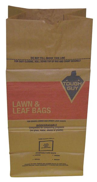 Tough Guy 30 Gal Biodegradable Trash Bags, 16 in x 35 in, Brown, 5 Pack 4JMZ4