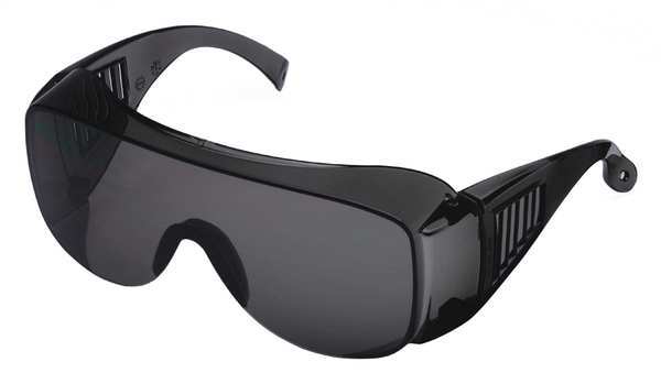 Safety Glasses, OTG Gray Polycarbonate Lens, Scratch-Resistant