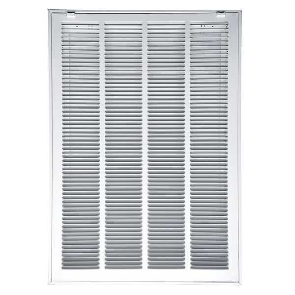 Zoro Select Filtered Return Air Grille, 16.62 X 22.62, White, Steel 4JRT5
