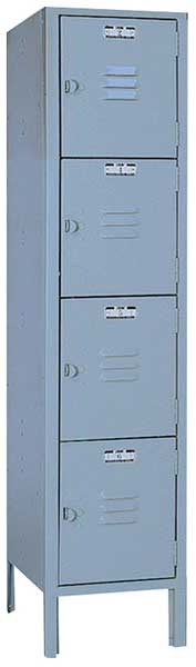 Lyon Box Locker, 12 in W, 12 in D, 54 in H, (1) Wide, (4) Openings, Dove Gray DD5352SU