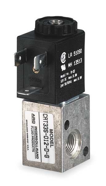 Aro Solenoid Air Control Valve, 1/8 In, 24VDC CAT33S-024-L