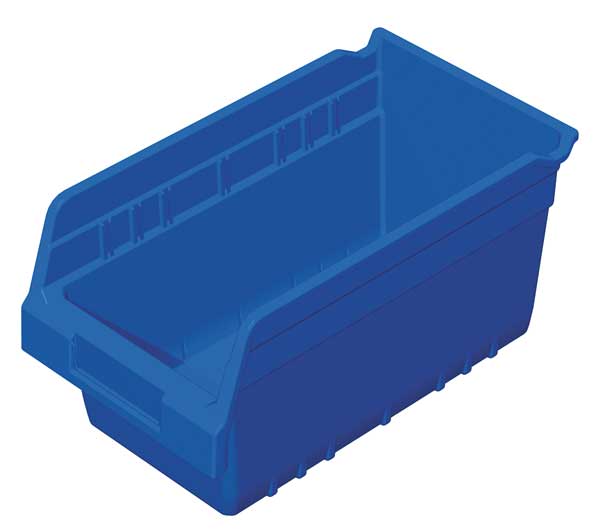 Akro-Mils 20 lb Shelf Storage Bin, Plastic, 6 5/8 in W, 6 in H, Blue, 11 5/8 in L 30090BLUE