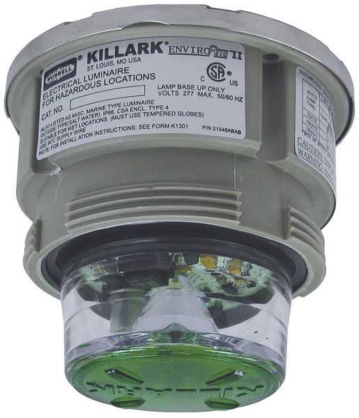 Killark Hazardous Warning Light, LED, Green NVSLCFG25G
