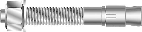 Mkt Fastening SUP-R-STUD + Wedge Anchor, 3/8" Dia., 3-3/4" L, Steel Zinc Plated, 20 PK 2638334