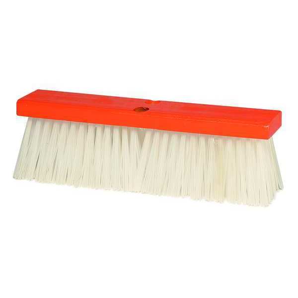 Tough Guy 16 in Sweep Face Broom Head, Stiff, Synthetic, White 4KNC8