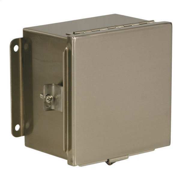 Wiegmann 304 Stainless Steel Enclosure, 6 in H, 4 in W, 4 in D, NEMA 3R; 4; 4X; 12, Non Hinged Clamp BN4060404CHSS