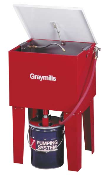 Graymills Parts Washer, Solvent, 5 Gal, Length 24 In H42RN