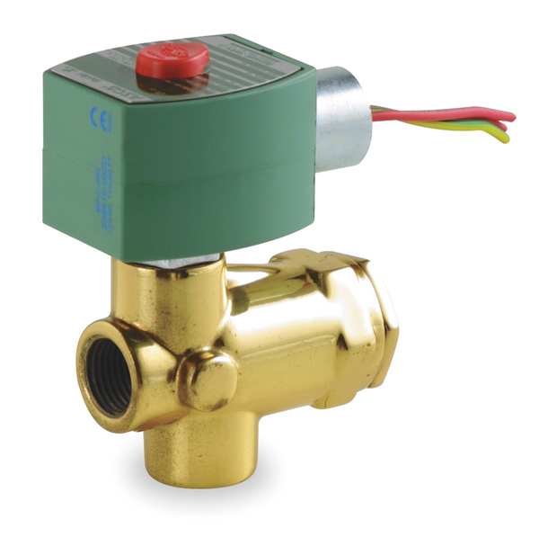 Redhat 120V AC Brass Solenoid Valve, Normally Closed, 3/4 in Pipe Size 8223G005