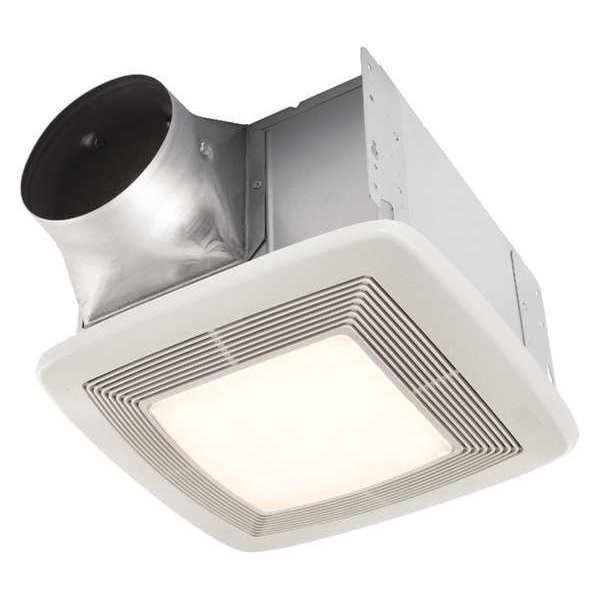 Broan Ceiling Bathroom Fan, 150 cfm cfm, 6 in Duct Dia., 120V AC, Energy Star® Certified QTXE150FLT