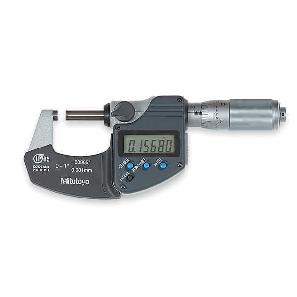 Mitutoyo Digital Micrometer, 0 to 1In, SPC, Friction 293-335-30