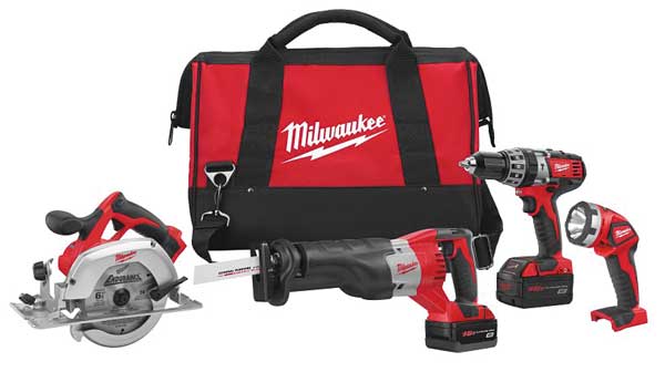 Milwaukee Tool M18 Cordless LITHIUM-ION 4-Tool Combo Kit 2694-24