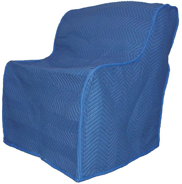 Zoro Select Furniture Cover, 40 In. L x 37 In. W, Blue 4LGK1