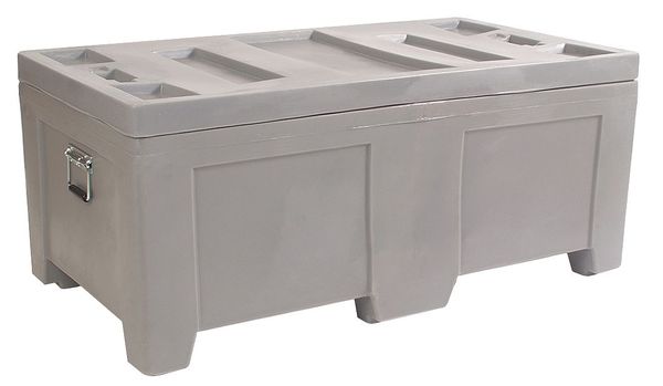 Myton Industries Gray Bulk Container, Plastic, 16.5 cu ft Volume Capacity 4LMA9