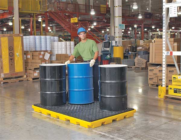 Ultratech Drum Spill Containment Deck, 66 gal Spill Capacity, 6 Drum, 9000 lb., Polyethylene 1175