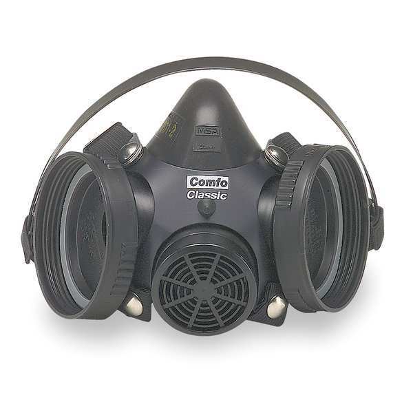 Msa Safety Half Mask Respirator Kit, M, Black 4LR36-4LR74