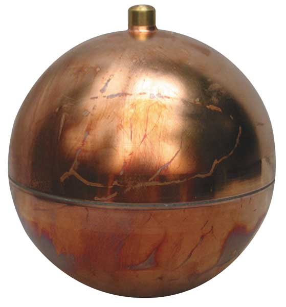 Naugatuck Float Ball, Round, Copper, 12 In GRC1220RF