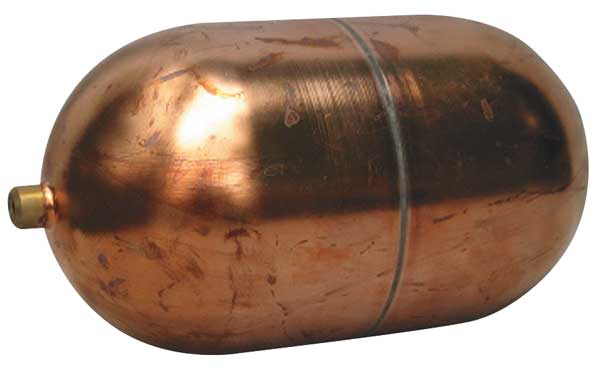 Naugatuck Float Ball, Oblong, Copper, 4 In GR4X723CU