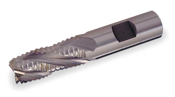 Cleveland 4-Flute Cobalt 8% Coarse Square Single Roughing End Mill Cleveland RG8 Bright 1/2x1/2x1-1/4x3-1/4 C31181