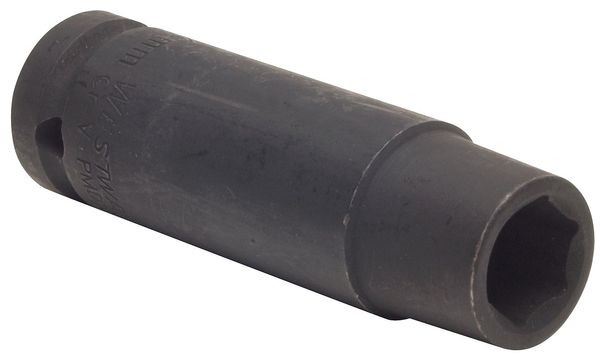 Westward 1/4 in Drive Impact Socket 15 mm Size 6 pt Deep Depth, Black Oxide 4LXW6