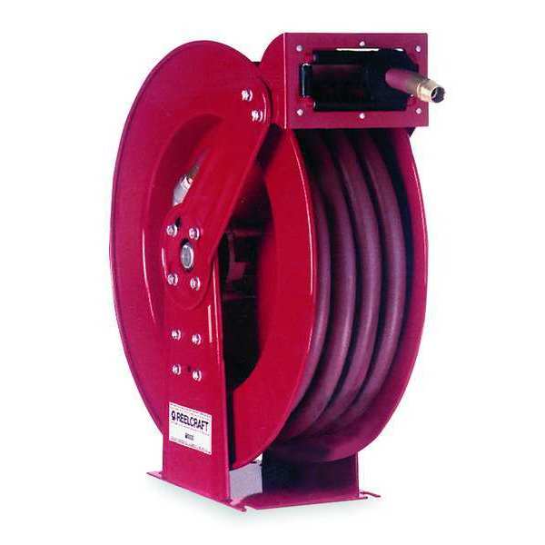 Reelcraft Hose Reel w/ Hose: 3/4 ID Hose x 50', Spring Retractable - 1,250 psi, 3/4 FNPTF Inlet, Steel, Red | Part #83050 OMP