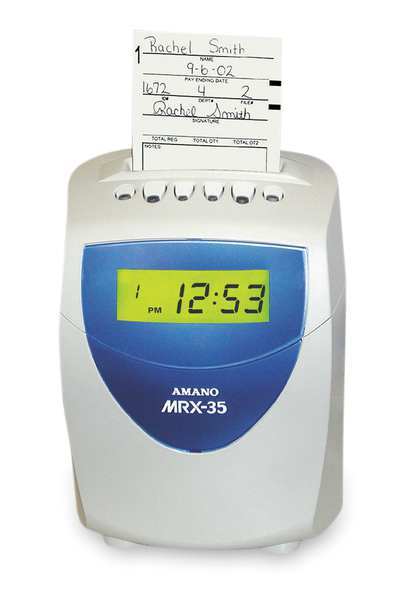 Amano Time Clock, Computerized, 4 1/2 In. Depth MRX-35/A140