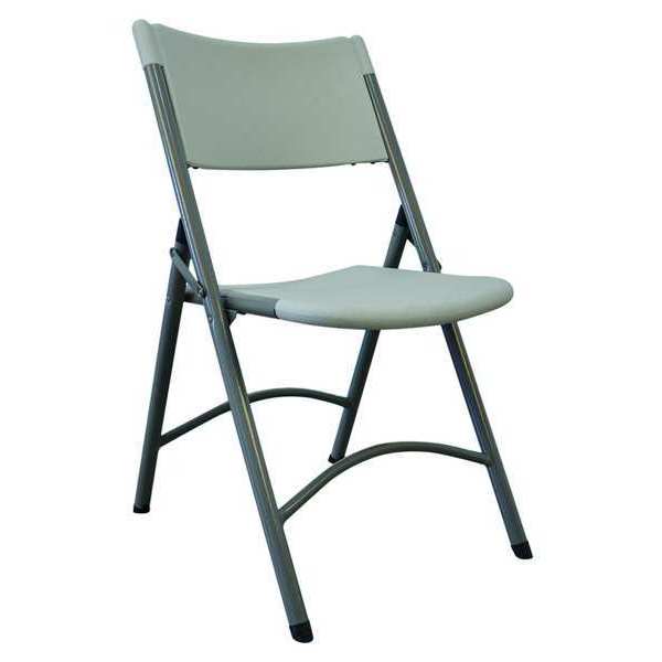 Zoro Select Folding Chair, Blow Molded, White 4NHN5