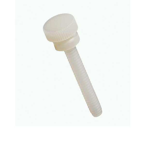 Zoro Select Thumb Screw, #8-32 Thread Size, Round, Plain Nylon, 61/200 in Head Ht, 1/2 in Lg, 10 PK 090832050T