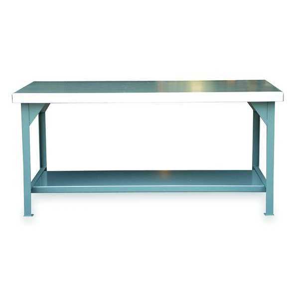 Strong Hold Industrial Shop Table, Stainless Steel, 72" W, 34" Height, 10,000 lb., Straight T7236-SSTOP