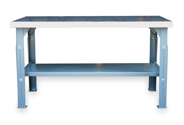 Strong Hold Bolted Shop Table, Stainless Steel, 30" W, 34" Height, 10,000 lb., Straight T3024-AL-SSTOP