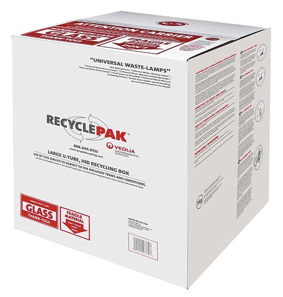 Recyclepak Large U-Tube, Hid Lamp Recycling Box SUPPLY-191-SWS