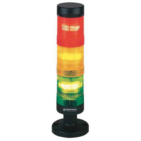 Werma Tower Light, 120VAC, Amber, Green, Red 62960001
