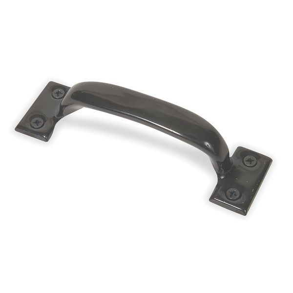 Zoro Select Pull Handle, 6-1/2 In, Powder Coated, Unth. Through Holes 4PE22