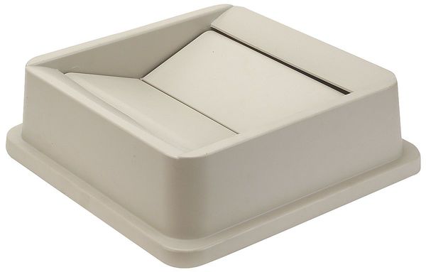 Zoro Select 35 gal, 50 gal Swing Trash Can Top, 20 1/2 in W/Dia, Beige, Plastic, 1 Openings 4PGR3