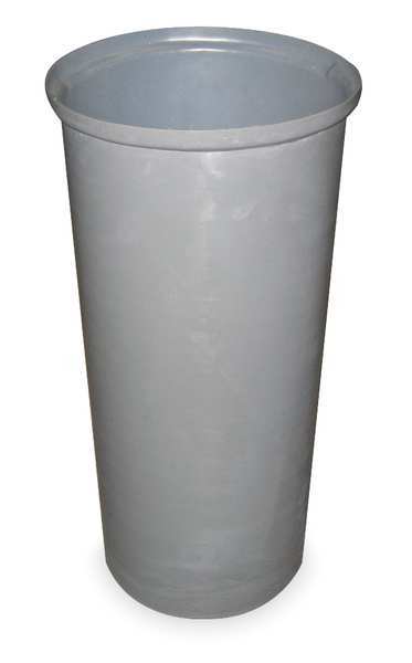 Zoro Select 11 gal Round Trash Can, Gray, 15 1/2 in Dia, None, Plastic 4PGR6