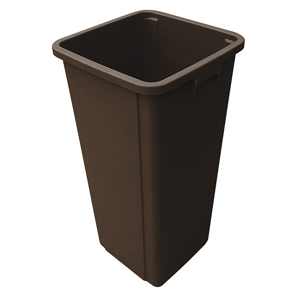 Zoro Select 23 gal Square Rigid Liner, Brown, 16 in Dia, Plastic 4PGT3