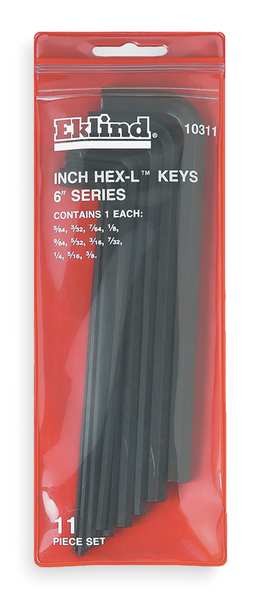Eklind 11 Piece SAE L-Shape Hex Key Set, 10311 10311