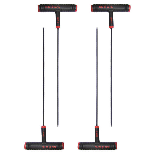 Eklind SAE Plain Ball Hex Key, 3/32" Tip Size, 9 in Long, 3 in Short, 4 PK 61806