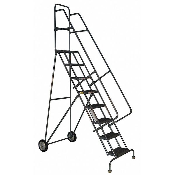 Tri-Arc 126 in H Steel Tilt and Roll Ladder, 9 Steps, 450 lb Load Capacity KDRF109162