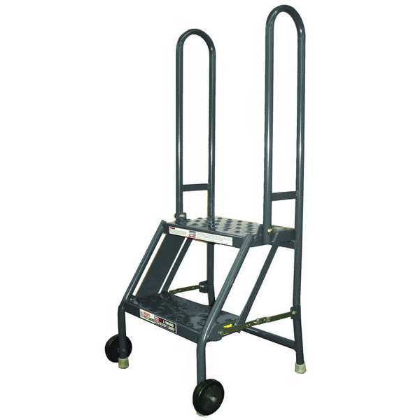 Tri-Arc 44 in H Steel Tilt and Roll Ladder, 2 Steps KDMF102166