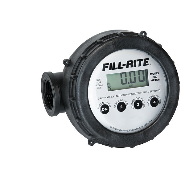 Fill-Rite Meter, Digital, 1 In. FNPT, 2-20 gpm 820